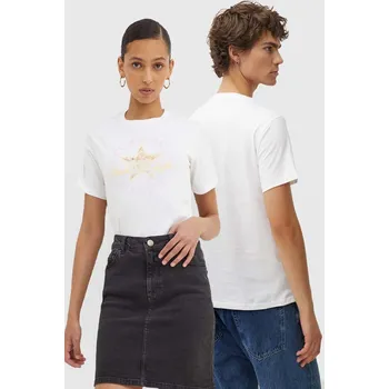 Pánské tričko Bavlněné tričko Converse béžová barva, s potiskem, 10026362-A01 10026362.A01 01X, vel. XL