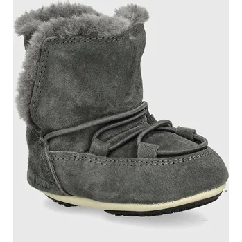 Dívčí obuv Dětské semišové sněhule Moon Boot CRIB SUEDE 80D3401030 šedá 09X, EUR 17/18