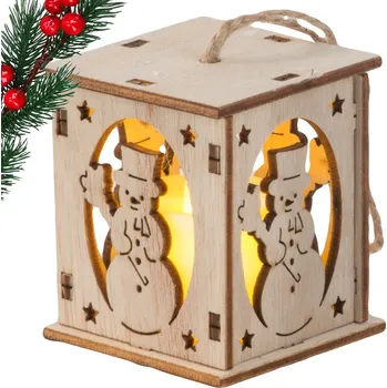Vánoční dekorace JIPOS 26174 vánoční lucerna 10 x 10 x 20 cm dřevo