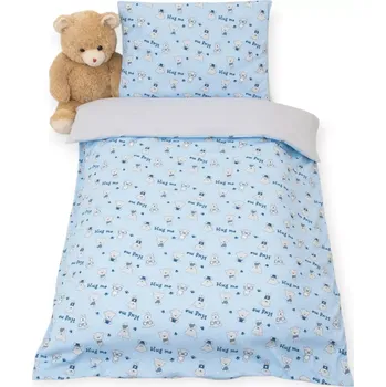 Povlečení ESITO | Dětské povlečení Teddy bears z Jersey Blue - modrá / 100 x 135, 60 x 40 cm