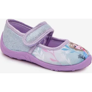 Dívčí baleríny Boto Balerínky Dětské Pantofle Zapínací Na Suchý Zip Ledové království Olivessa Barva: Modrá, Velikost: 32