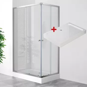 WellMall Point Lor 120 x 80 cm Clear stěna čirá + vanička