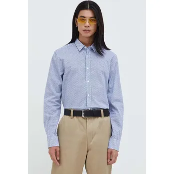 Pánská košile Košile HUGO pánská, modrá barva, slim, s klasickým límcem, 50508305 55X, vel. 42