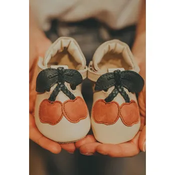 Chlapecká obuv Kojenecké kožené boty Donsje Nanoe Shoes Cherry 1005015 béžová 02X, EUR 15/16