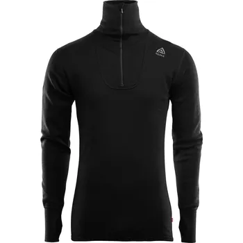 Pánský svetr Pánský merino rolák Aclima DoubleWool Polo - Jet Black/Marengo Velikost: XXL