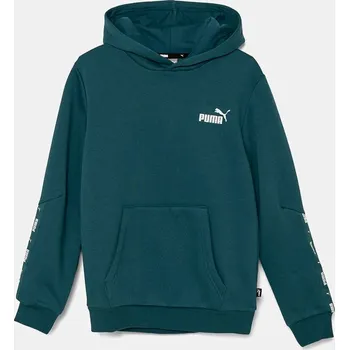 Chlapecká mikina Dětská mikina Puma ESS Tape Hoodie zelená barva, s kapucí, hladká, 848818 67X, vel. 110