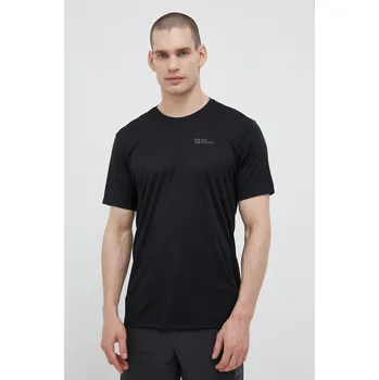 Pánské tričko Sportovní tričko Jack Wolfskin Tech černá barva, 1807072 99X, vel. S