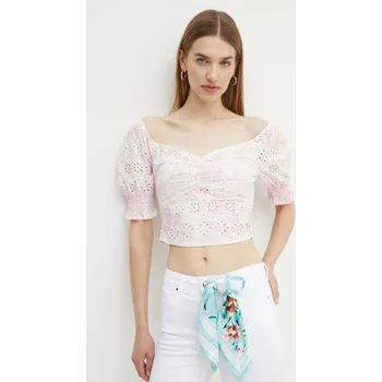 Bavlněná halenka Guess PALMA W4GH68.WG571 růžová 30A, vel. XL