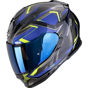 Helma na motorku SCORPION přilba EXO-491 Zumo black/blue/neon yellow - S