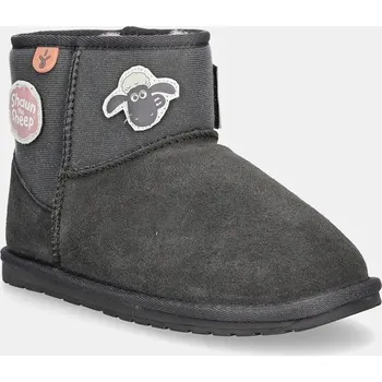 Dívčí sněhule Dětské semišové sněhule Emu Australia Shaun The Sheep Play šedá barva, K13152 K13152.Sha 90X, EUR 28