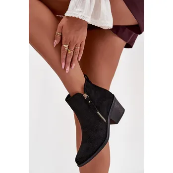 Dámské kozačky Dámské boty na podpatku S.Barski HY52-538 Barva: Černá, Velikost: 36