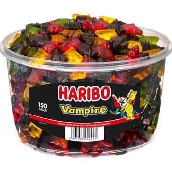 Cukrovinka Želé HARIBO VAMPIRE 1.2 kg 150 ks - ovocné a lékořicové želé (Haribo / želé bonbóny / lékořicové a ovocné )