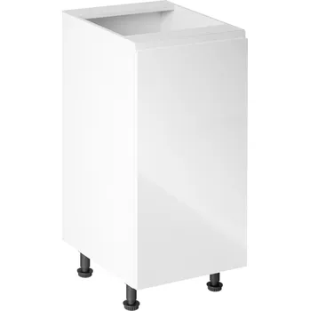 Kuchyňská skříňka Tempo Kondela Spodní skříňka, bílá / bílá extra vysoký lesk, pravá, AURORA D40