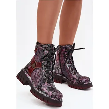 Dámské kozačky Kožené workery dámské Maciejka 07072-23 Barva: Červená, Velikost: 41