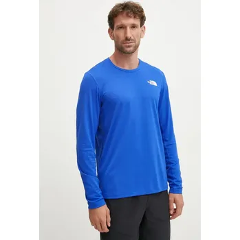 Pánské tričko Sportovní tričko s dlouhým rukávem The North Face Lightbright modrá barva, hladký, NF0A825QCZ61 55X, vel. XS