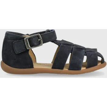 Dívčí sandály Dětské semišové sandály Pom D'api tmavomodrá barva O1AJAS04R1.24.25 59X, EUR 25