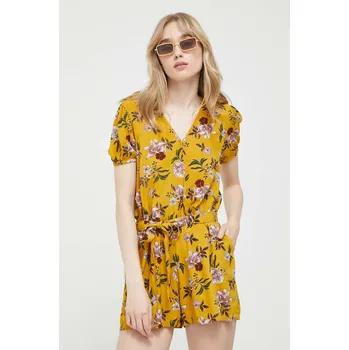 Dámský overall Overal Protest žlutá barva, s výstřihem do v 2613131 11X, vel. M