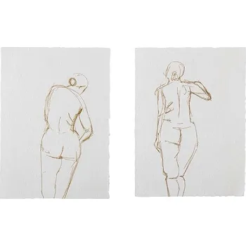 Nástěnná dekorace Bloomingville Aise Poster 2-pack 82058284 hnědá 88X