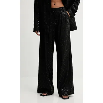 Dámské kalhoty Kalhoty Rotate Wide Leg Sequins Pants 113326100 černá 99X, vel. 34