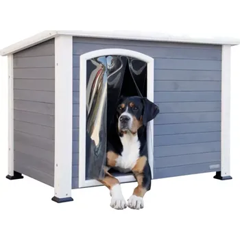 Bouda pro psa Psí bouda dřevěná šedá 113x77x81 (Bouda pro psa dřevěná )