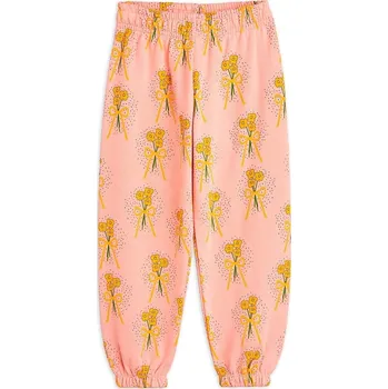 Chlapecké kalhoty Dětské bavlněné tepláky Mini Rodini Winter flowers 2473012828 růžová 30X, vel. 80-86