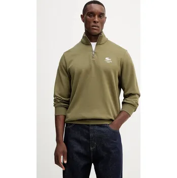 Dámská mikina Bavlněná mikina Lacoste zelená barva, s potiskem, SH2735, XS, 91X