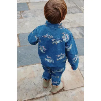 Chlapecká bunda Dětská riflová bunda Konges Sløjd MAGOT JACKET GOTS KS101586 modrá 55X, vel. 134-140