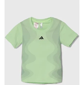 Dětské tričko adidas Performance zelená barva, s potiskem IU4288 07X, vel. 176