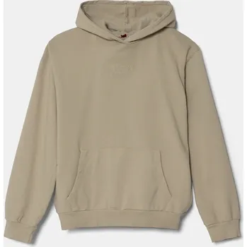 Chlapecká mikina Dětská bavlněná mikina Guess šedá barva, s kapucí, s aplikací, J5RQ09 KAD74 J5RQ09.KAD74.PPYA 07A, vel. 122-125