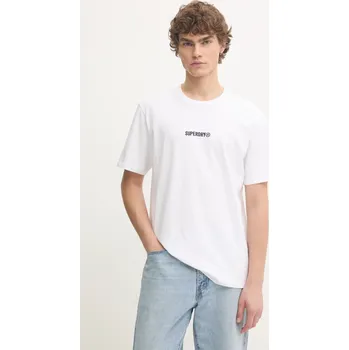 Pánské tričko Bavlněné tričko Superdry bílá barva, s aplikací, M1012028A-T7X M1012028A.T7X 00X, vel. XXL