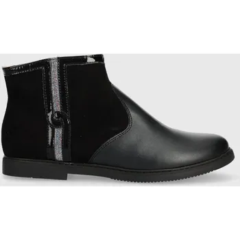 Dámské kozačky Dětské kožené boty Pom D'api CITY LOCK černá barva P1ILDD0405.31.34 99X, EUR 31