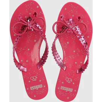 Dámské žabky Žabky Melissa MELISSA HARMONIC CHROME + DISNEY dámské, růžová barva, na plochém podpatku, M.35754.V096 M.35754.AV096 42X, EUR 35/36