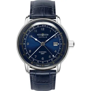 Hodinky Zeppelin 7668-3 Los Angeles LZ126 Automatic Mens Watch GMT 43mm 5ATM