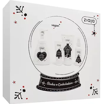 Kosmetická sada Ziaja Choco Plum dárková sada sprchový gel 160 ml + mycí pěna 250 ml + krém na ruce 50 ml + tělový sprej 100 ml