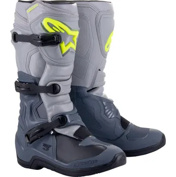 Moto obuv Boty tech 3, alpinestars (světle šedá/šedá/černá/žlutá fluo, vel. 44,5)