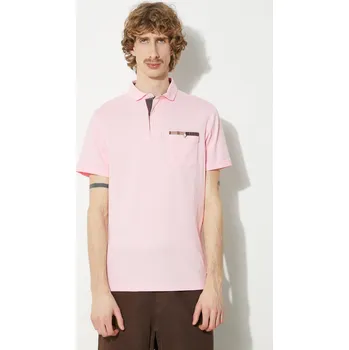Pánské tričko Bavlněné polo tričko Barbour Corpatch Polo růžová barva, MML1071 30X, vel. L