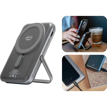 Powerbanka Newell MS-10000 Powerbanka MagSafe 10000 mAh PD 20W (šedá) NL4143 Pro iPhone 12+ a Android s USB-C, vhodná i pro sluchátka, čtečky a další zařízení