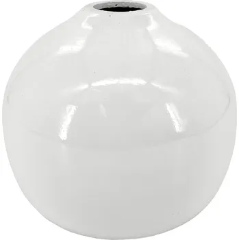 Váza Clay - II.jakost Bílá keramická váza Ligna 20×20×17 cm - lesklá, II.jakost