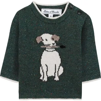 Dívčí svetr Dětský vlněný svetr Tartine et Chocolat zelená barva, TZ18141 TZ18141.67.74 77X, vel. 67