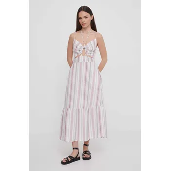 Dámské šaty Šaty lněné Pepe Jeans DIANA midi, PL953496 vícebarevná MLC, vel. XL