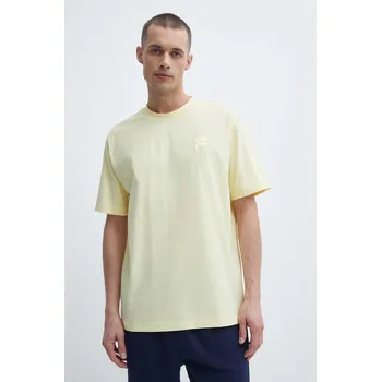 Bavlněné tričko Fila Loum žlutá barva, FAM0676 10X, vel. XL