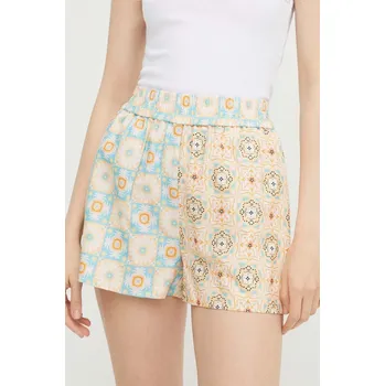 Dámské kraťasy Šortky s příměsí lnu Never Fully Dressed high waist NFDTR280.Multi vícebarevná MLC, vel. XL