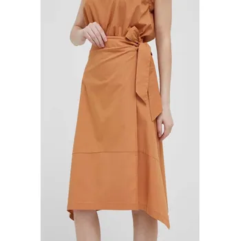 Dámská sukně Sukně Dkny hnědá barva, midi, áčková P3DN0S58 82X, vel. M