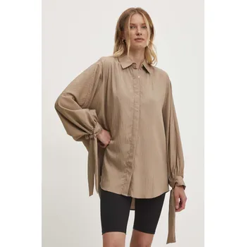 Košile Answear.LAB dámská, hnědá barva, relaxed, s klasickým límcem 33544.th 88X, vel. S/M