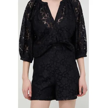 Dámské kraťasy Kraťasy Desigual LACE dámské, černá barva, hladké, high waist, 24SWPW21 99X, vel. 40