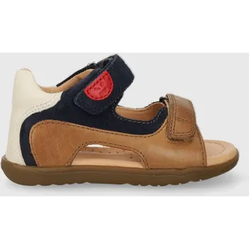 Dívčí obuv Dětské kožené sandály Geox SANDAL MACCHIA hnědá barva B454VA.0CL22.18.26 82X, EUR 19