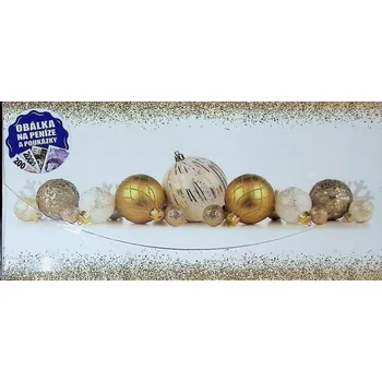 Obálka Obálka dárková na peníze 23 x 11 cm - motiv vánoční ozdoby