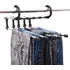 Ramínko Skládací věšák na kalhoty do skříně s 5 rameny stříbrný/černý