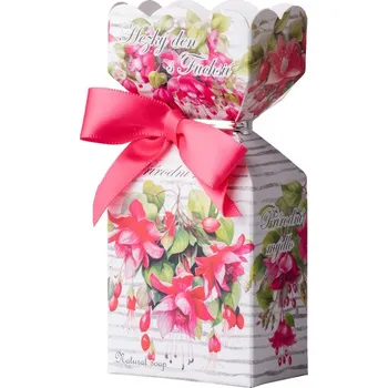 Koupelová kosmetika Mýdlo Hezký den s Fuchsií v krabičce, v růžové barvě 90g