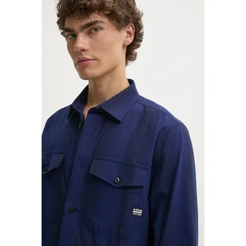 Pánská košile Bavlněná košile G-Star tmavomodrá barva, slim, s italským límcem, D24963-D744 D24963.D744 59X, vel. S